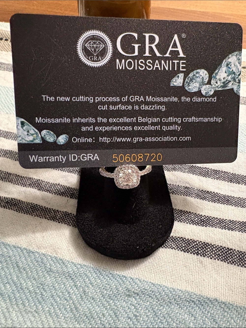 Halo Ring w/moissanite and 925 silver